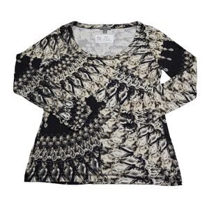 Bandolera Shirt Womens 44 Multicolor Long Sleeve Crew Neck Pullover Blouse